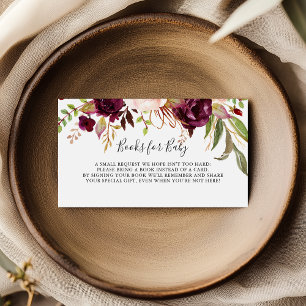 Rustiek Boho Floral Baby shower Boekaanvraag Informatiekaartje