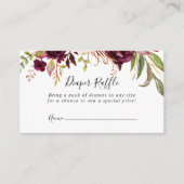 Rustiek Boho Kleurrijke Floral Diaper Raffle Ticke Informatiekaartje (Voorkant)