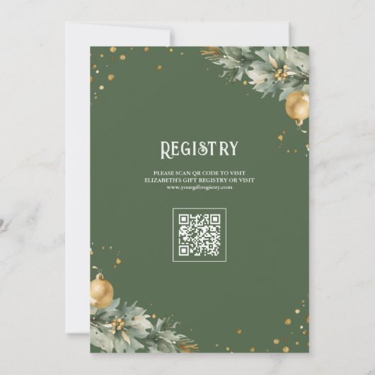 Rustiek Boho Meisje Winter Christmas Baby shower Kaart (Achterkant)