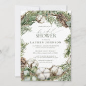 Rustiek Boho Winter groen Pinecone Vrijgezellenfee Kaart (Voorkant)