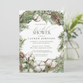 Rustiek Boho Winter groen Pinecone Vrijgezellenfee Kaart (Staand voorkant)