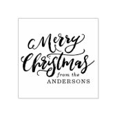 Rustiek Borstel Script Vrolijk Kerstfeest Rubberstempel (Afrduk)