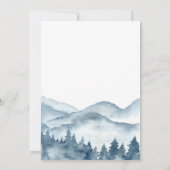 Rustiek Bos Adventure Mountains Blauw Baby shower Kaart (Achterkant)