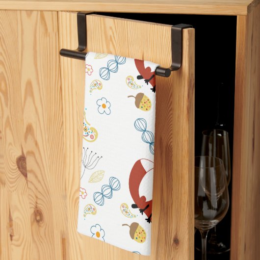 Rustiek bos bosdieren vos patroon theedoek (Derde Gevouwen)