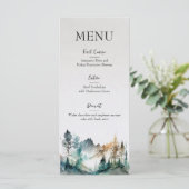 Rustiek Bos Bruiloft Menu (Staand voorkant)