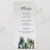 Rustiek Bos Bruiloft Menu (Voorkant / Achterkant)