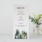 Rustiek Bos Bruiloft Menu (Staand voorkant)