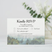 Rustiek Bos Bruiloft RSVP Kaartje (Staand voorkant)