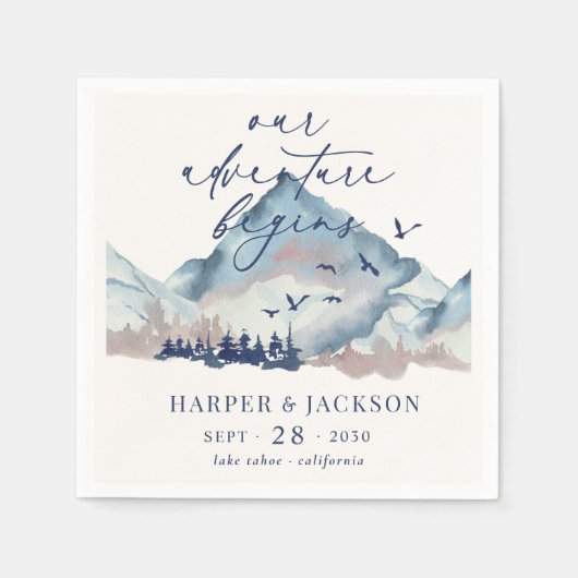 Rustiek bos dennenbos Ons avontuur begint Servet (Voorkant)