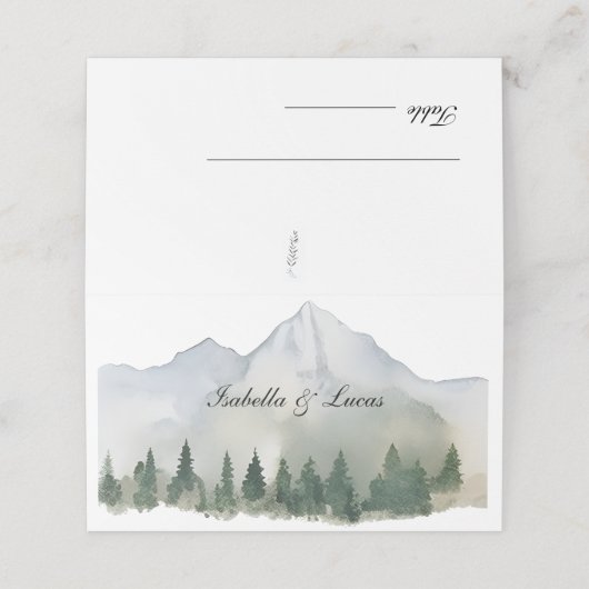 Rustiek Bos en Berg Bruiloft (Buitenkant ongevouwen)