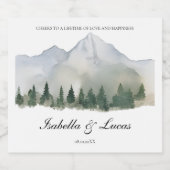 Rustiek Bos en Berg Bruiloft Bier Etiket (Enkel label)