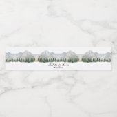 Rustiek Bos en Berg Bruiloft Waterfles Etiket (Enkel label)