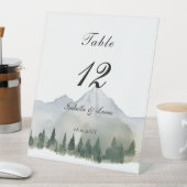 Rustiek Bos en Berg Tafel Nummer Reclamebord Met Voetstuk (Insitu)