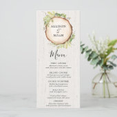 Rustiek bos en groen bruiloft menu (Staand voorkant)