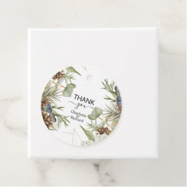 Rustiek Bos groen & Pinecones Favor Tags Bedankjes Labels