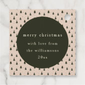 Rustiek Bos Groene Kerstbomen Cadeau van Bedankjes Labels (Achterkant)