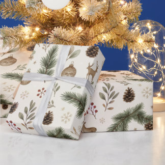 Rustiek Bos Kerst Inpakpapier