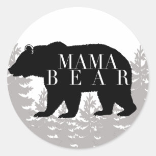 Rustiek Bos Mama Beer BABY SHOWER Ronde Sticker