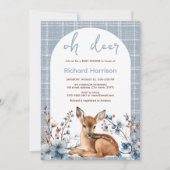 Rustiek bos Oh hert leuke baby shower uitnodiging (Voorkant)