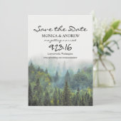 Rustiek Bos Save the Date Uitnodiging (Staand voorkant)