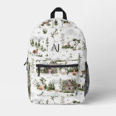 Rustiek Bos Wilderness | Monogram Bedrukte Rugzak (Voorkant)