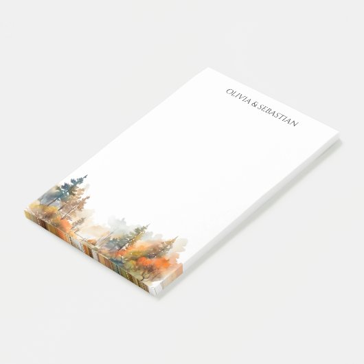 Rustiek bosgebied herfstbos post-it® notes (Schuin)