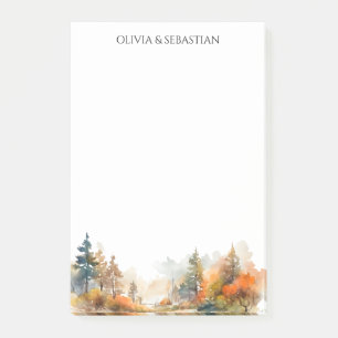 Rustiek bosgebied herfstbos post-it® notes