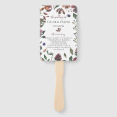 Rustiek botanisch huwelijksprogramma handwaaier (Voorkant)