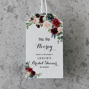 Rustiek Bourgogne Sip Hooray Vrijgezellenfeest Cadeaulabel