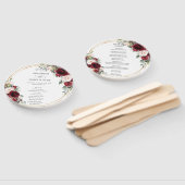 Rustiek Bourgondië Blush Bloemen Goud Bruiloft Pro Handwaaier (Niet-gemonteerd)