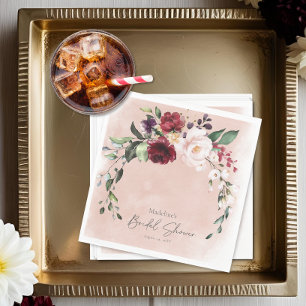 Rustiek Bourgondië & Blush Roze Rozen Vrijgezellen Servet