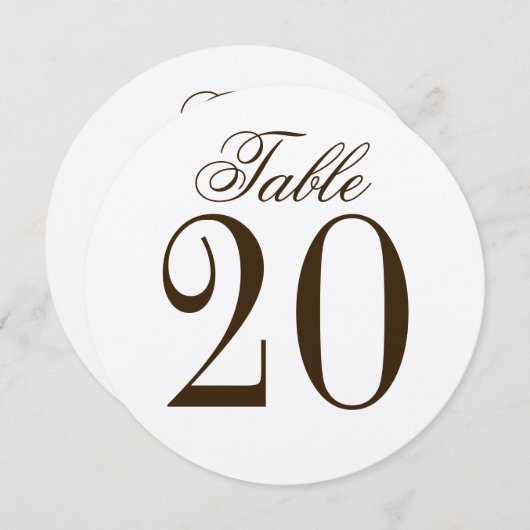  rustiek bruiloft cirkel tafel nummer kaart (Voorkant / Achterkant)