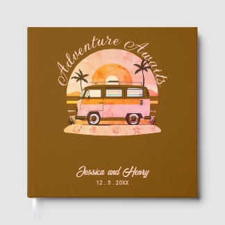 Rustiek bruin avontuur wacht op reis gastenboek