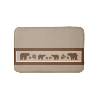 Rustiek bruin beer pinecone memory foam badmat