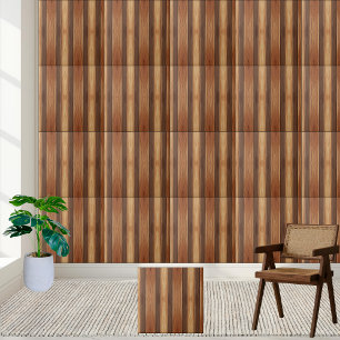 Rustiek bruin & beige houten patroon tegeltje