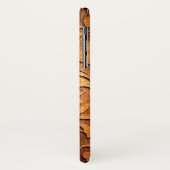 Rustiek Bruin Faux Hout Bloemen Swirls Gesneden Case-Mate iPhone Case (Achterkant/links)