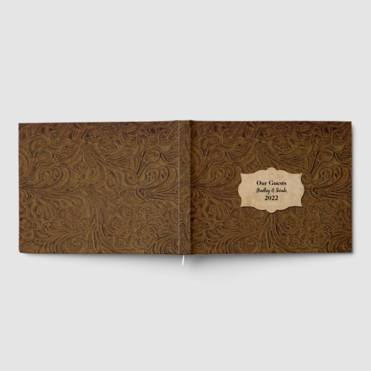 Rustiek Bruin Gereedschap Leer (Faux) Gepersonalis Gastenboek (Volledig)