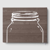 Rustiek bruin hout bruiloft mason jar silhouet gastenboek (Achterkant)