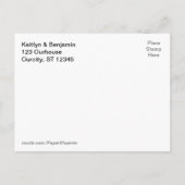 Rustiek Bruin Hout, Lichte Koorden sparen de Datum Aankondigingskaart (Achterkant)