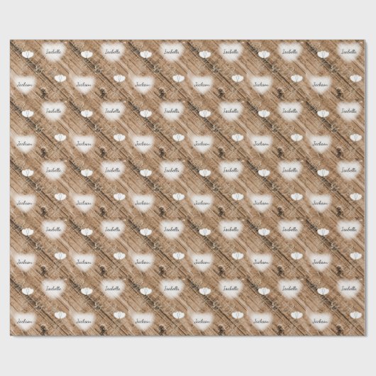 Rustiek Bruin Hout Trouwen Design Cadeaupapier (Vlak)