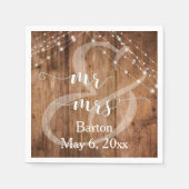 Rustiek bruin hout, wit licht snaren Mr. & Mrs Servet (Voorkant)