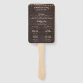 Rustiek Bruin Houten Koord Licht Huwelijksprogramm Handwaaier (Achterkant)