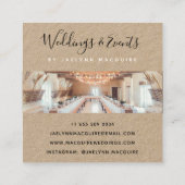 Rustiek bruin kraft papier elegant script monogram vierkante visitekaartje (Achterkant)