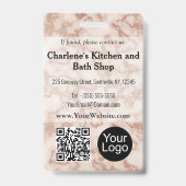 Rustiek Bruin Marmer ID Badge (Back)