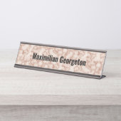 Rustiek Bruin Marmer voor hem Bureau Naambordje (Voorkant)