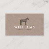 Rustiek Bruin Paard Etsen Logo Farming, Boeren Visitekaartje (Voorkant)