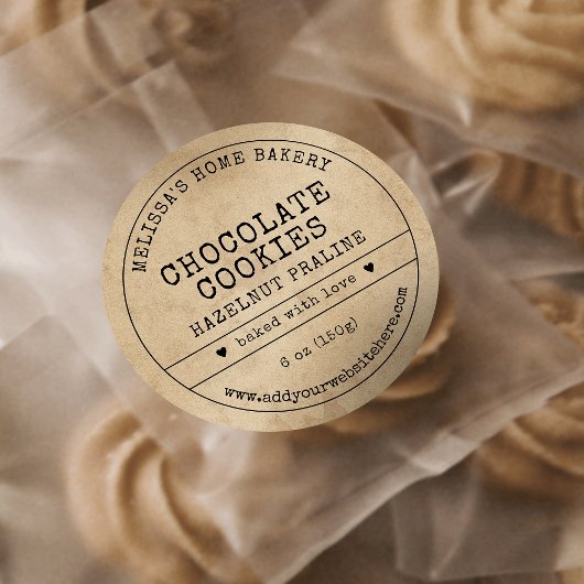 Rustiek  Bruin Papier Cookies Bakkerij Label