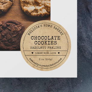Rustiek Bruin Papier Cookies Bakkerij Label