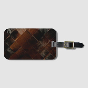 Rustiek Bruin Patchwork Koeienhuid Bagagelabel