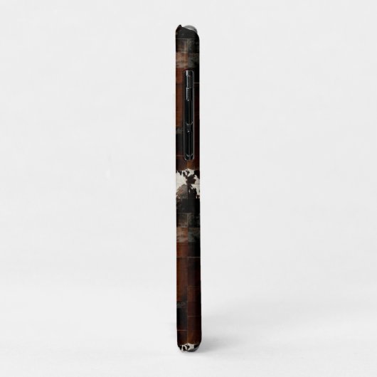 Rustiek Bruin Patchwork Koeienhuid Case-Mate iPhone Case (Achterkant/links)